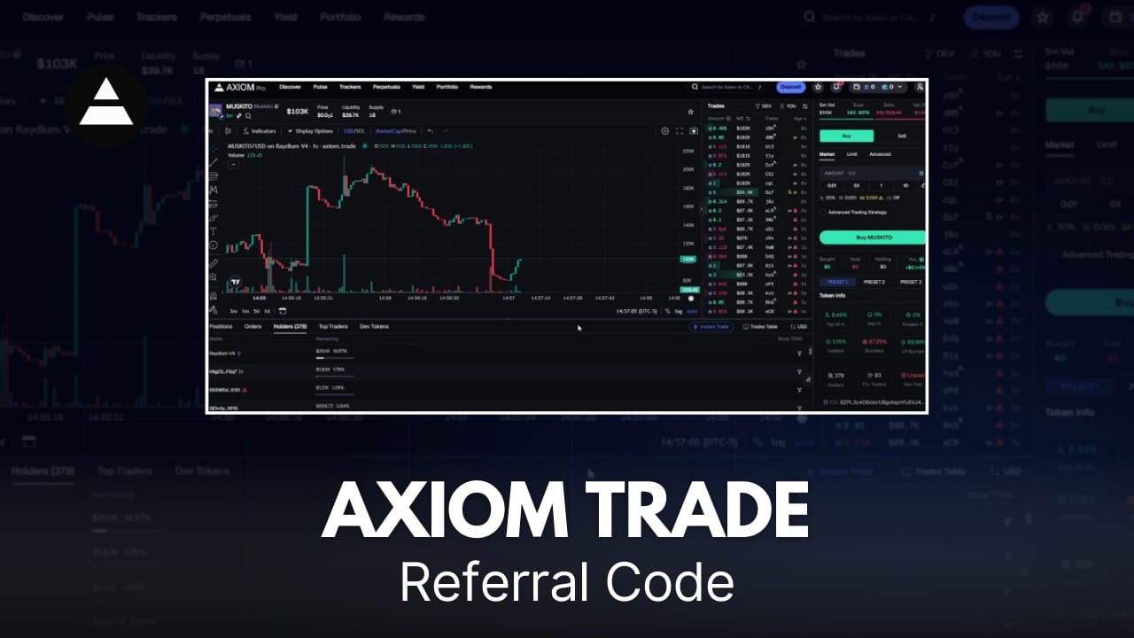 How to get referral code in Axiom Trade, a thumbnail with a Axiom Trade screenshot