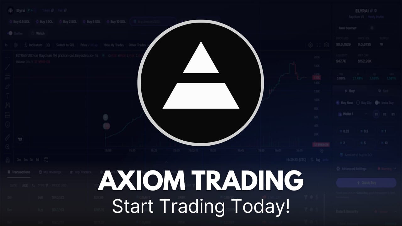 a thumbnail for "How to Get Started on Axiom Trading" with graphics and texts