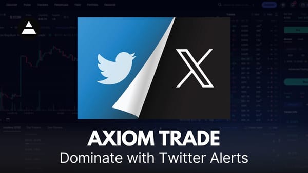 a thumbnail for axiom trade twitter alerts with the logo of Twitter and X